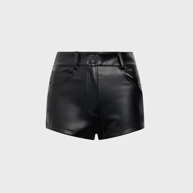 Norma Kamali High Waist Jean Short - Black sold by Kith