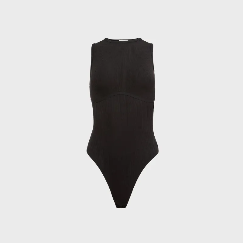 Fleur du Mal Hourglass Rib Bodysuit - Black sold by Kith