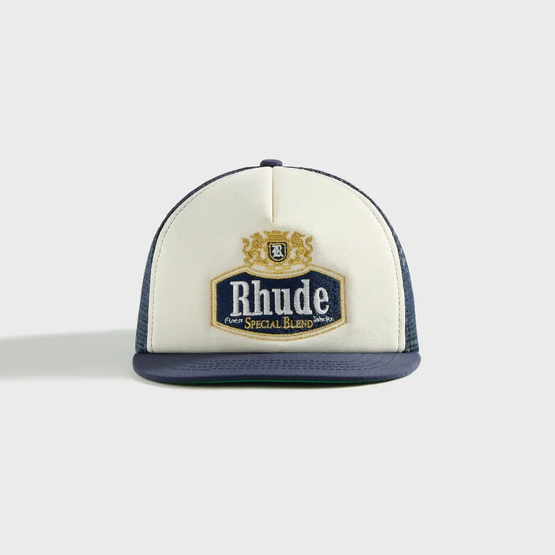 Rhude Special-Blend Trucker Cap - Navy / Off-White sold by Kith