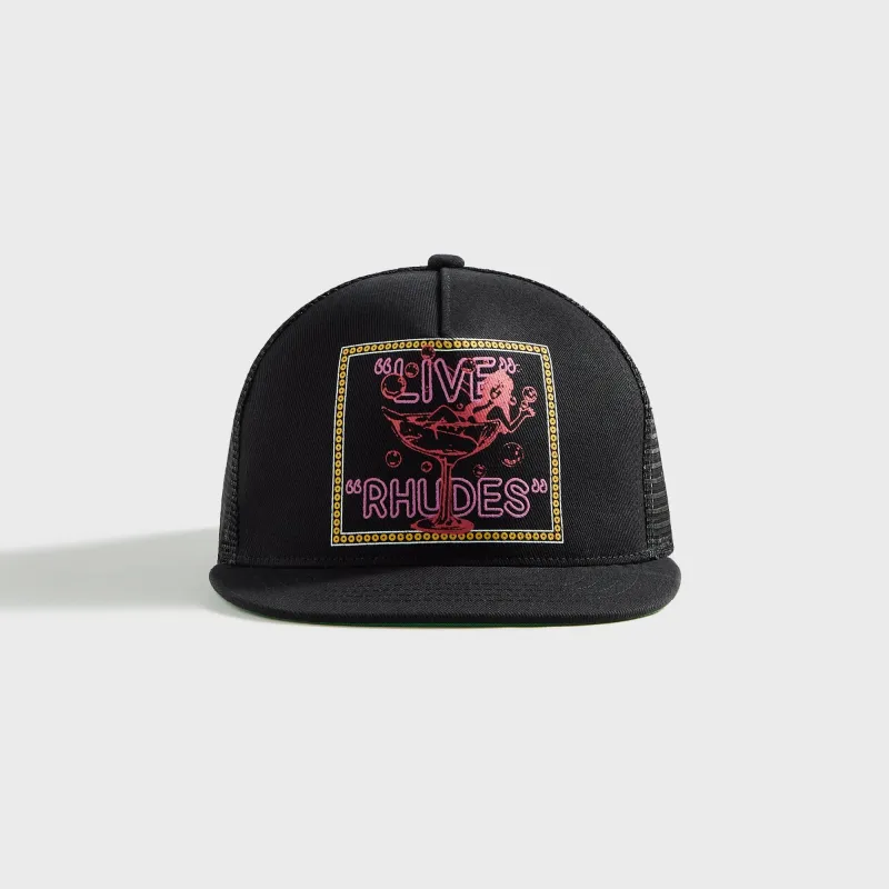 Rhude Live Rhudes Trucker Cap - Black sold by Kith