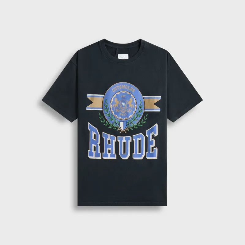 Rhude Cotswold Crest Tee - Vintage Black sold by Kith