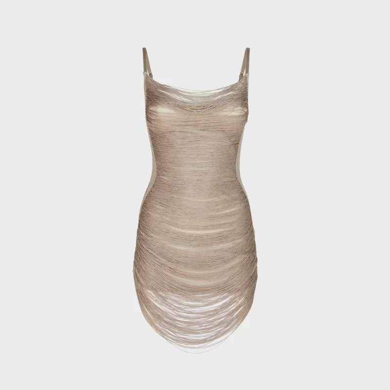 The Attico Mini Dress - Silver sold by Kith