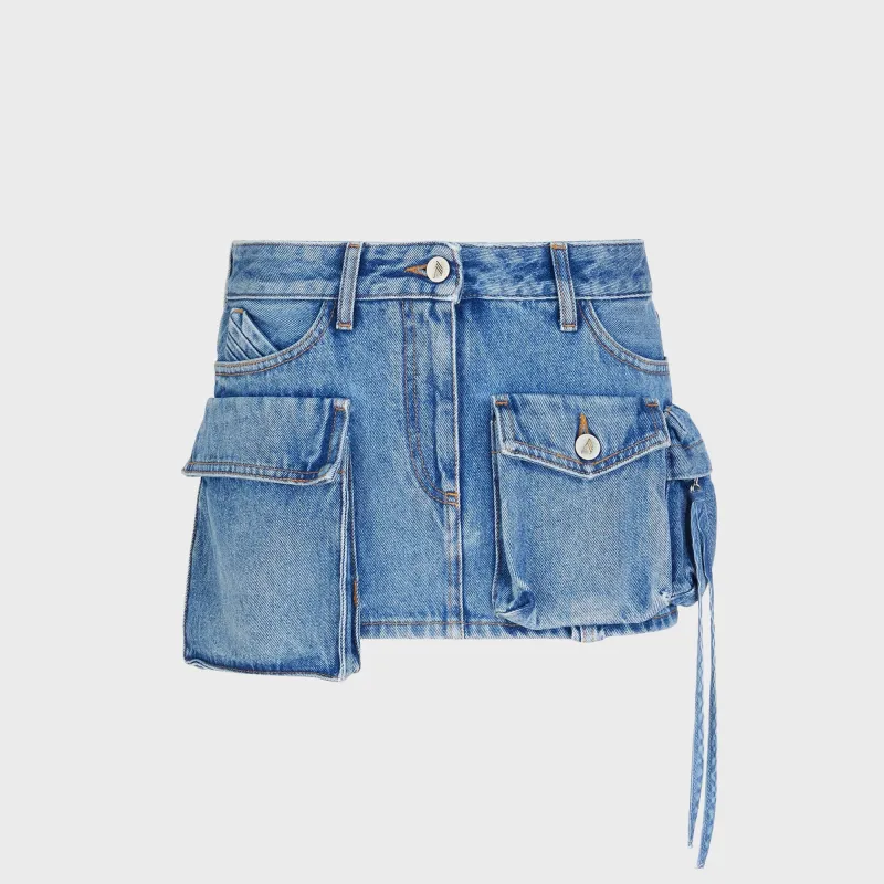 The Attico Fay Mini Skirt - Sky Blue Denim Wash made by The Attico