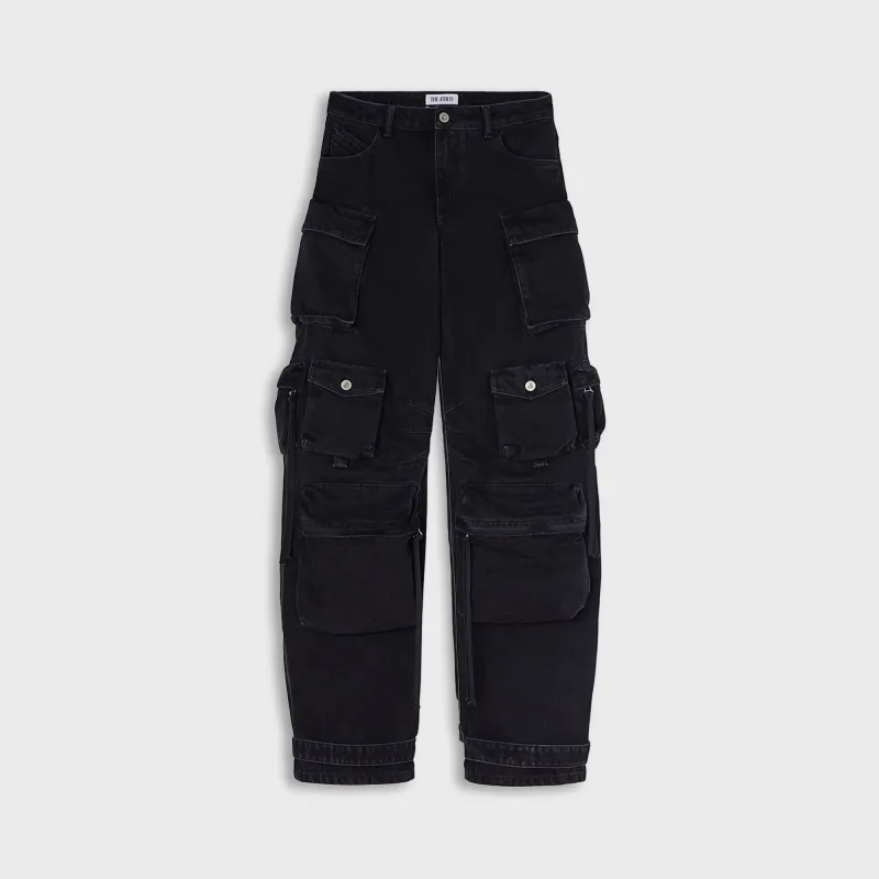 The Attico Fern Long Pant - Black Washed Denim made by The Attico
