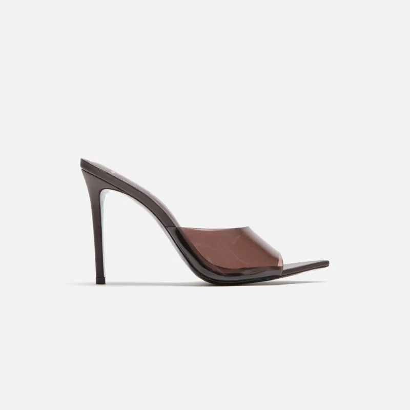 Black Suede Studio Bella Patent PVC Mule - Chocolate sold by Kith