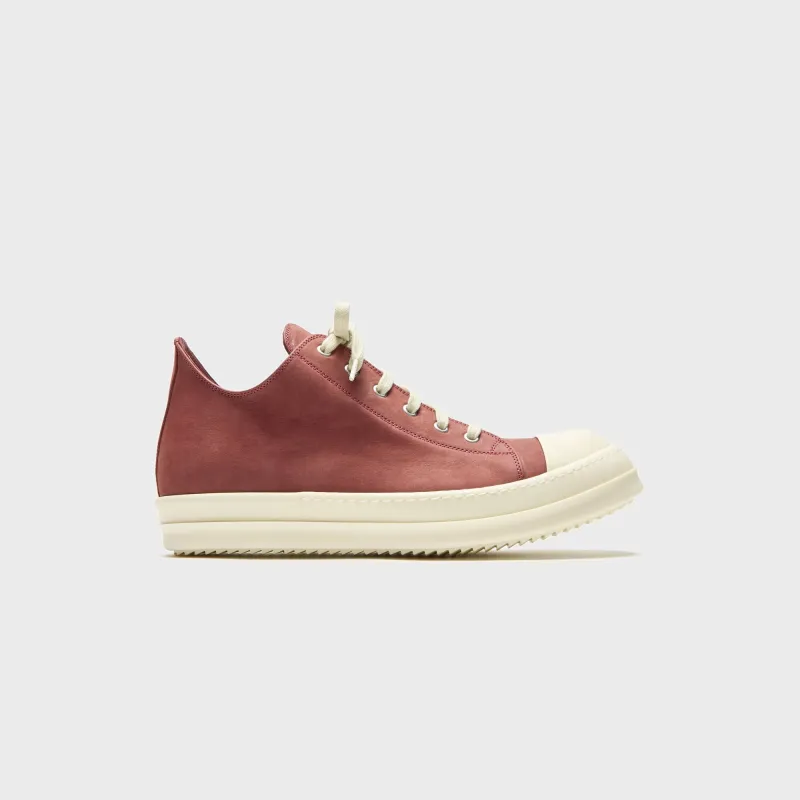 Rick Owens Low Sneakers Scarpe In Pelle - Rosewood / Milk / Milk sold by Kith