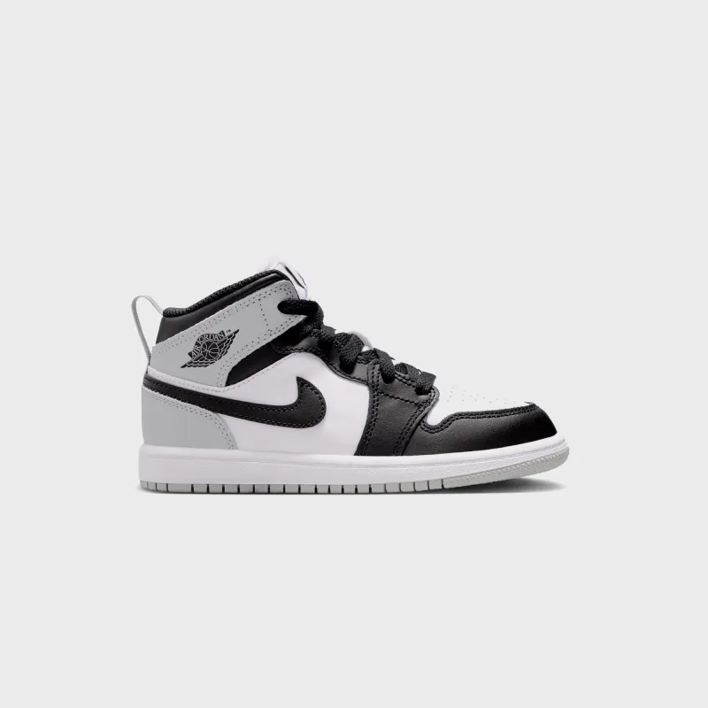 Jordan PS Air Jordan 1 Mid - White / Black / Light Smoke Grey sold by Kith