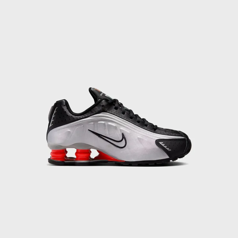 Nike GS Shox R4 - Metallic Silver / Metallic Silver / Black sold by Kith