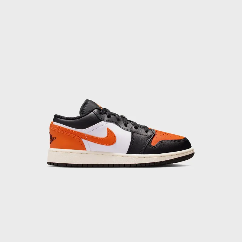 Jordan GS Air Jordan 1 Low - Black / Starfish / White / Sail sold by Kith