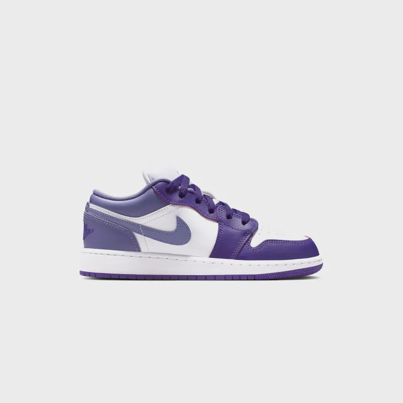 Jordan GS Air Jordan 1 Low - Court Purple / Dusty Amethyst / White sold by Kith