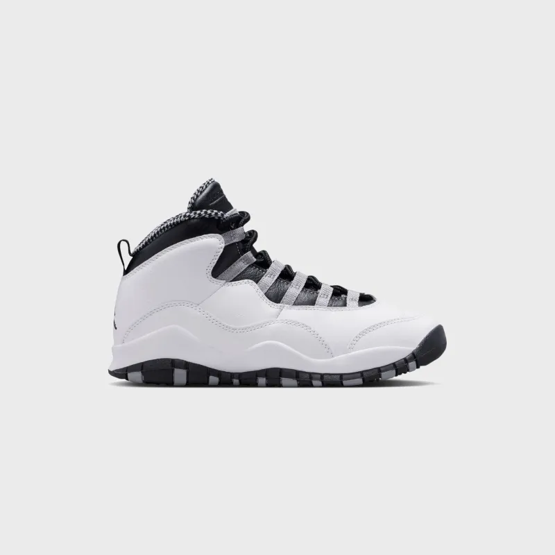 Jordan GS Air Jordan 10 Retro - White / Black / Light Steel Grey / Dark Powder Blue sold by Kith