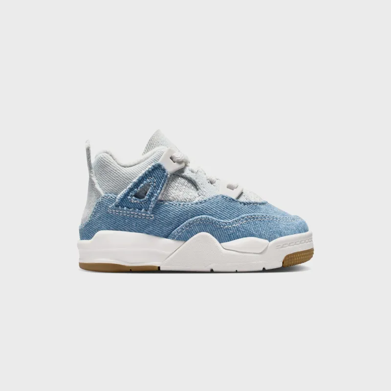 Jordan TD Air Jordan 4 Retro - Tex Sail / Worn Blue / Metallic Gold sold by Kith