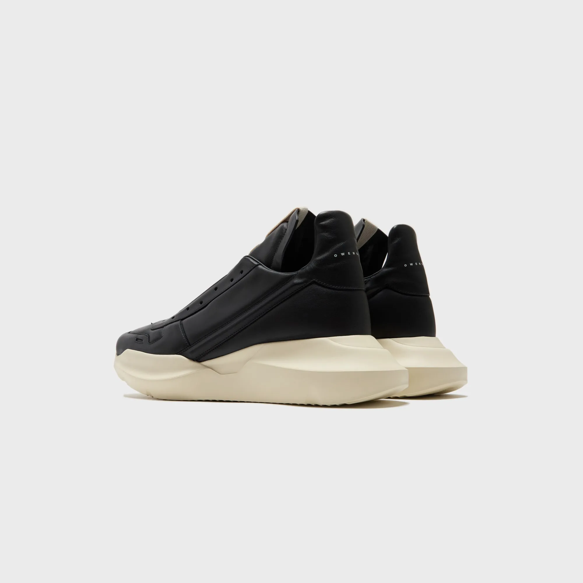 Rick Owens Scarpe Pelle Geth Runner - Black / Milk / Milk sold by Kith product image thumbnail 4
