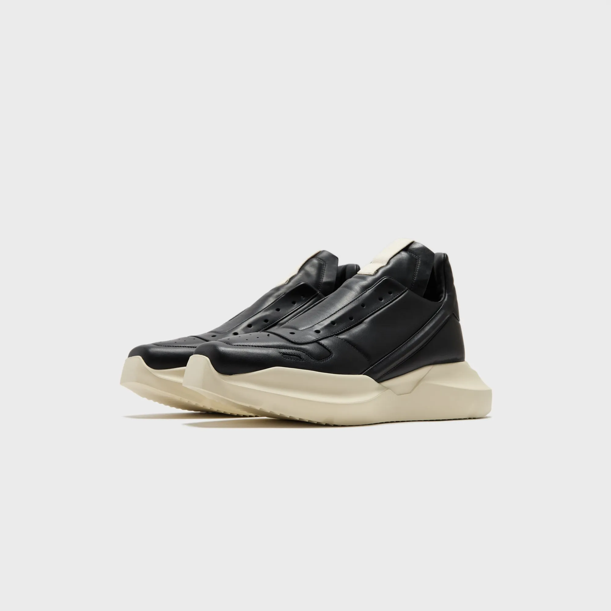 Rick Owens Scarpe Pelle Geth Runner - Black / Milk / Milk sold by Kith product image thumbnail 2
