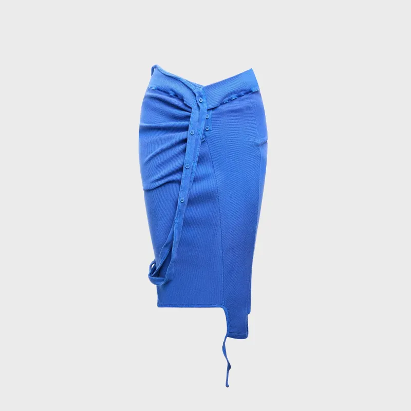 Ottolinger Knee Length Rib Skirt - Blue sold by Kith