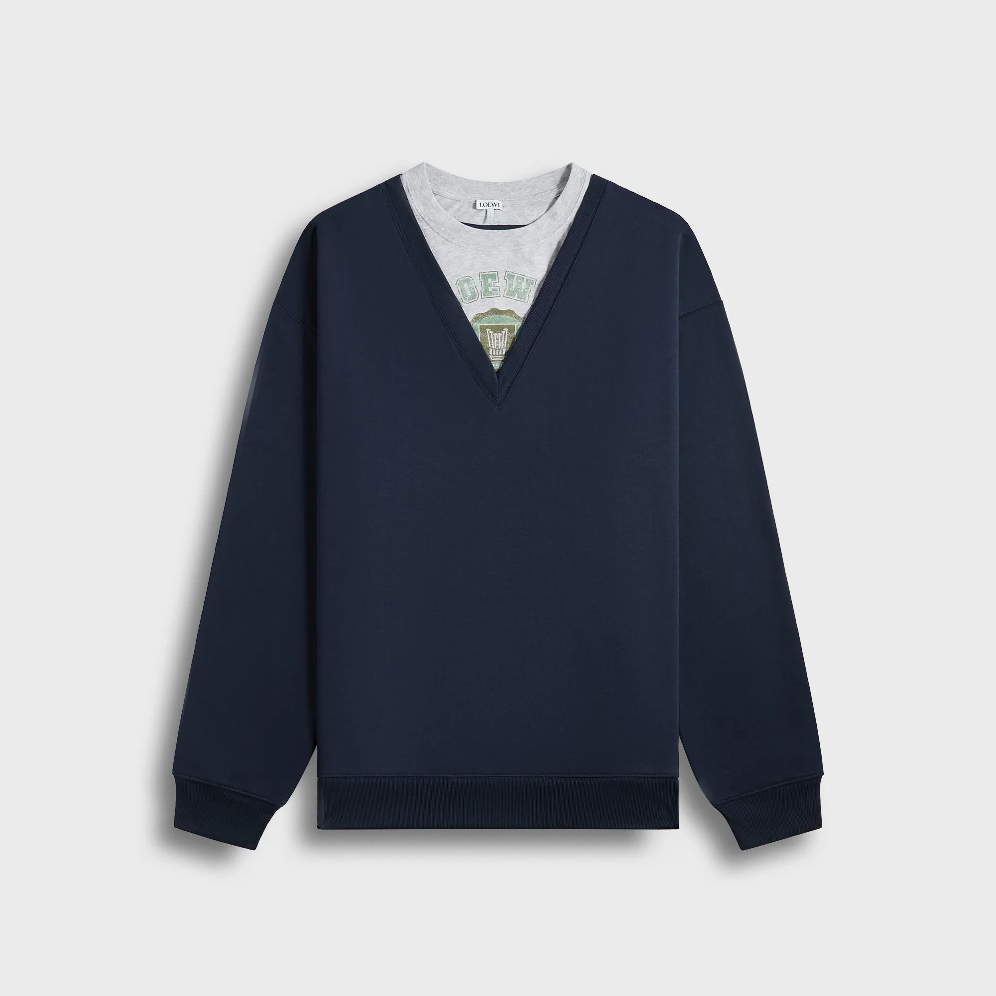 Loewe V-Neck Sweatshirt - Dark Navy Blue sold by Kith