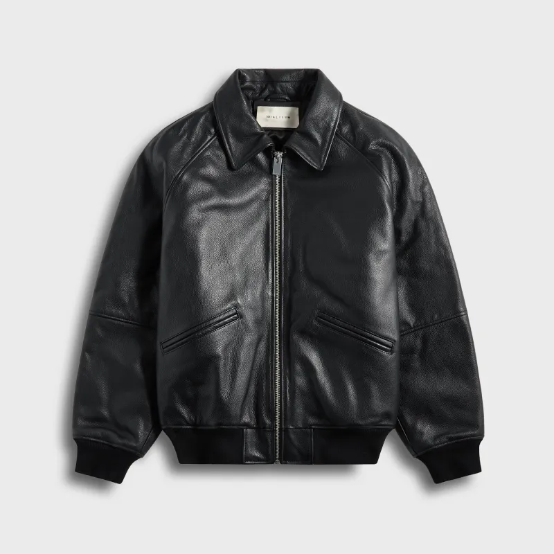 ALYX 9SM Leather Varsity Jacket - Black sold by Kith
