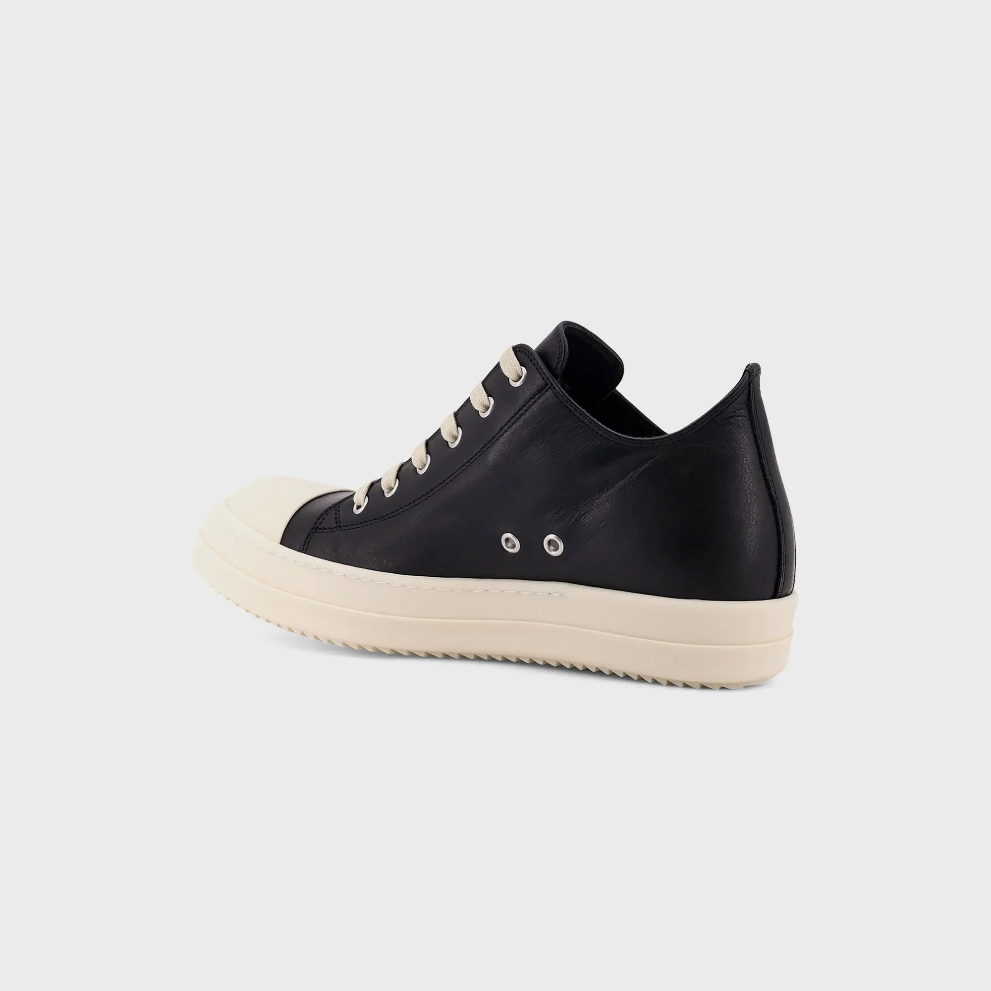 Rick Owens Scarpe In Pelle Low Sneaks - Black / Milk / Milk sold by Kith product image thumbnail 4