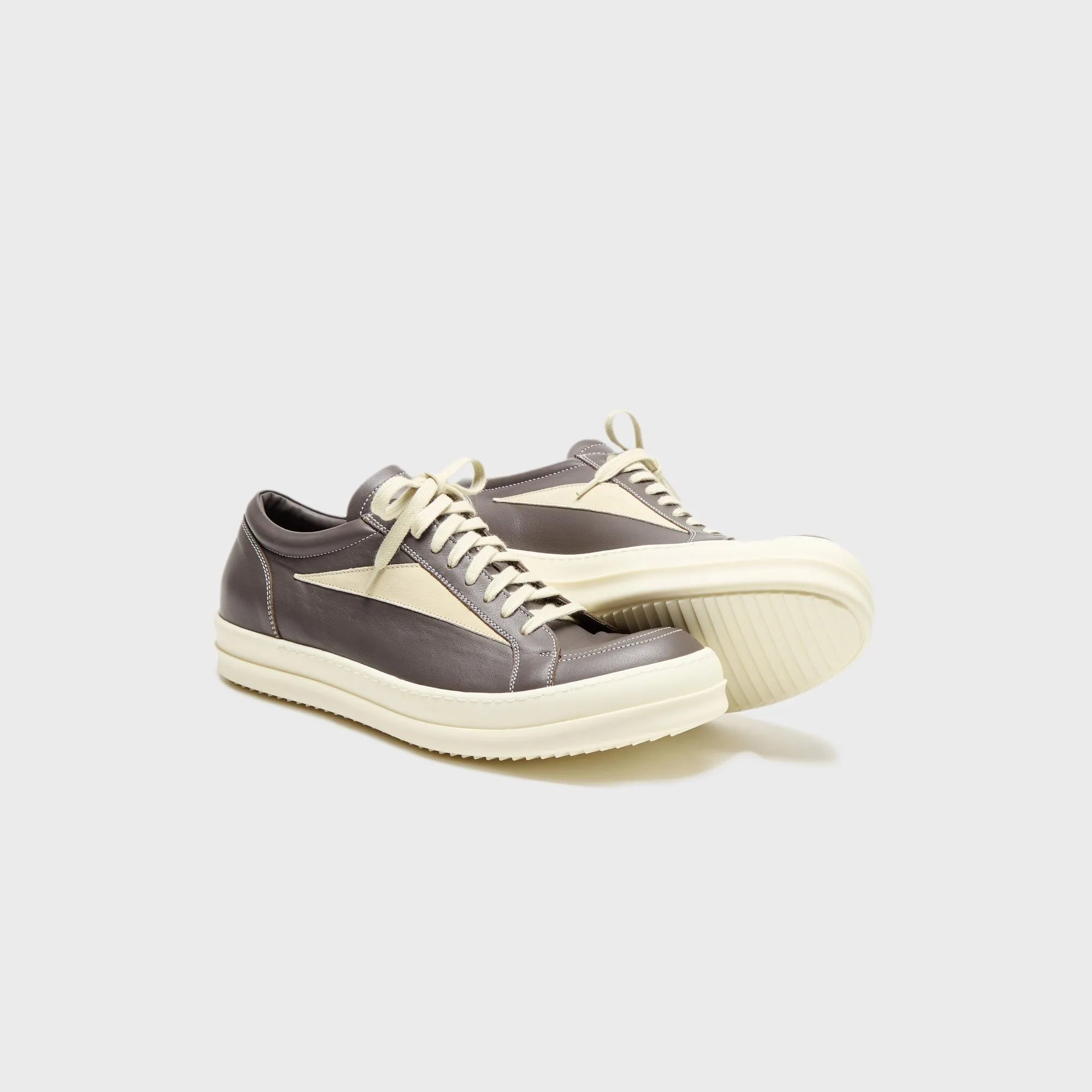 Rick Owens Vintage Sneakers Scarpe In Pelle - Dark Dust / Milk / Milk sold by Kith product image thumbnail 4
