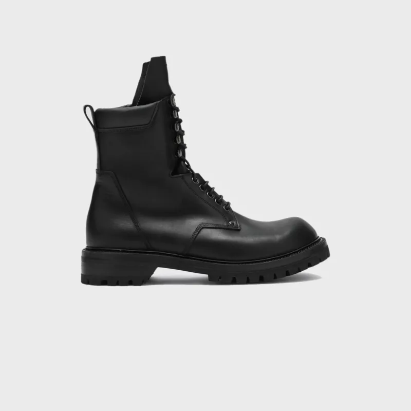Rick Owens Stivali In Pelle Army Low Boot - Black sold by Kith