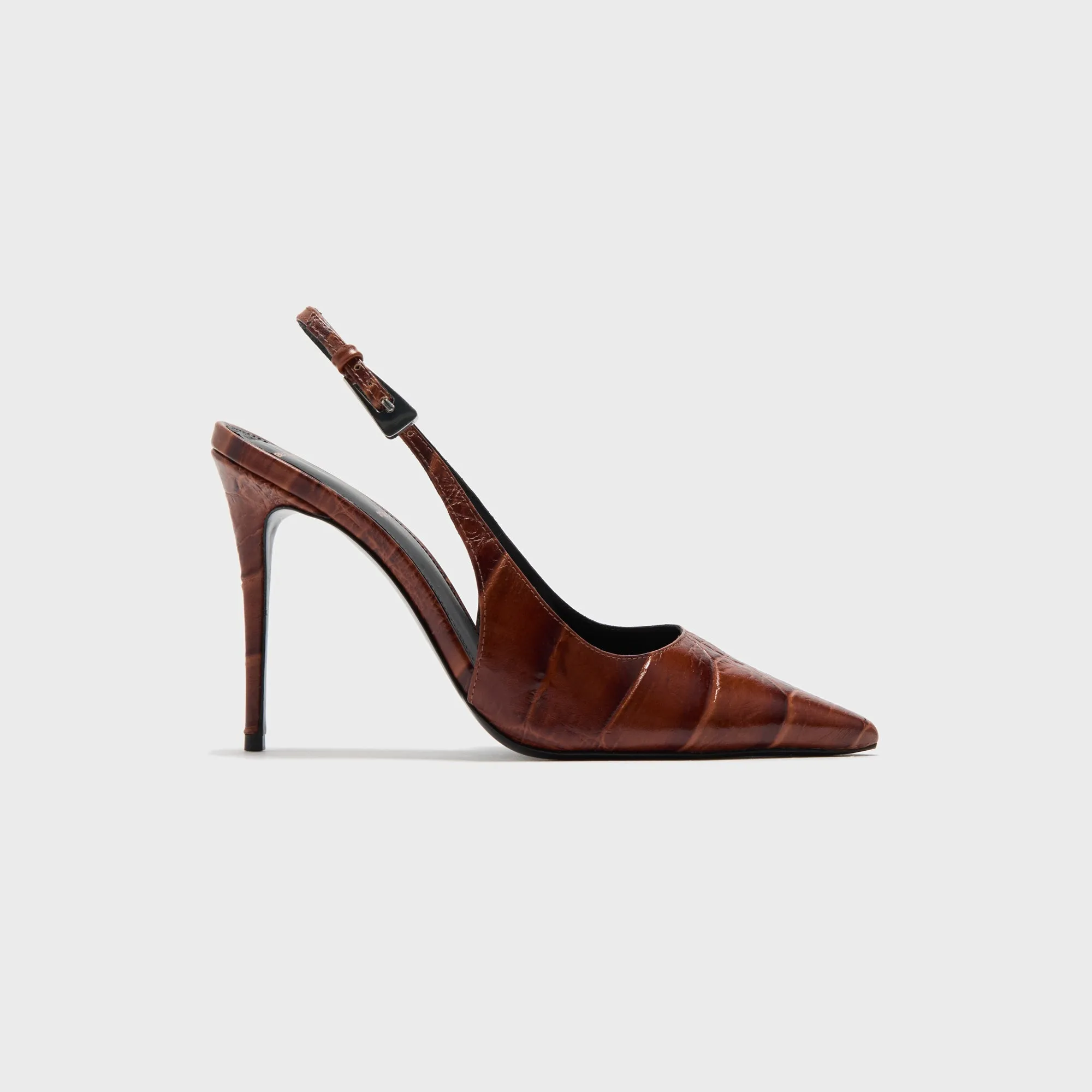 Black Suede Studio Branca 100 Croc Leather - Cappucino sold by Kith