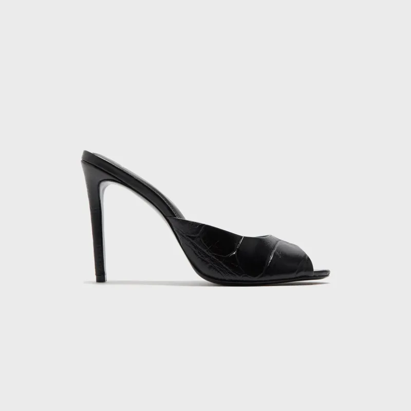 Black Suede Studio Alessia - Black Croc Leather sold by Kith