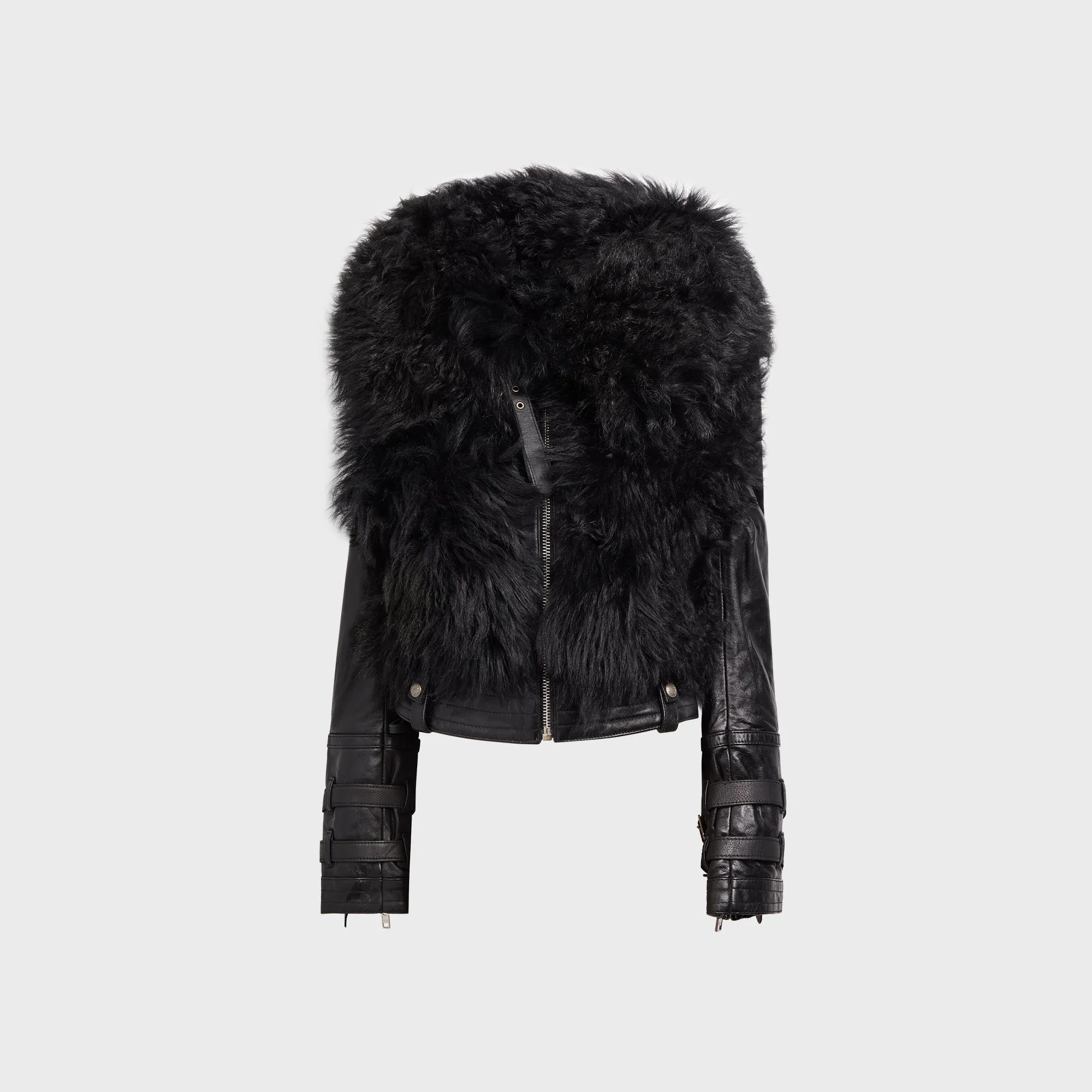 R13 Furry Shrunken Jacket - Black sold by Kith