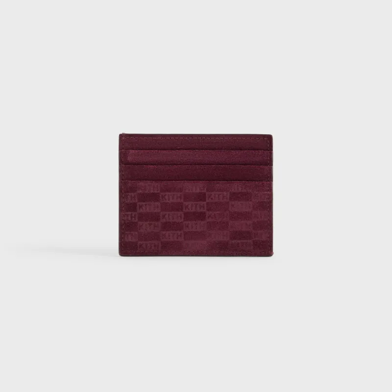 Kith Monogram Suede Card Holder - Magma sold by Kith