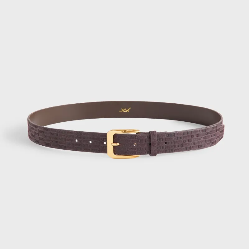 Kith Monogram Suede Leather Belt - Incognito sold by Kith
