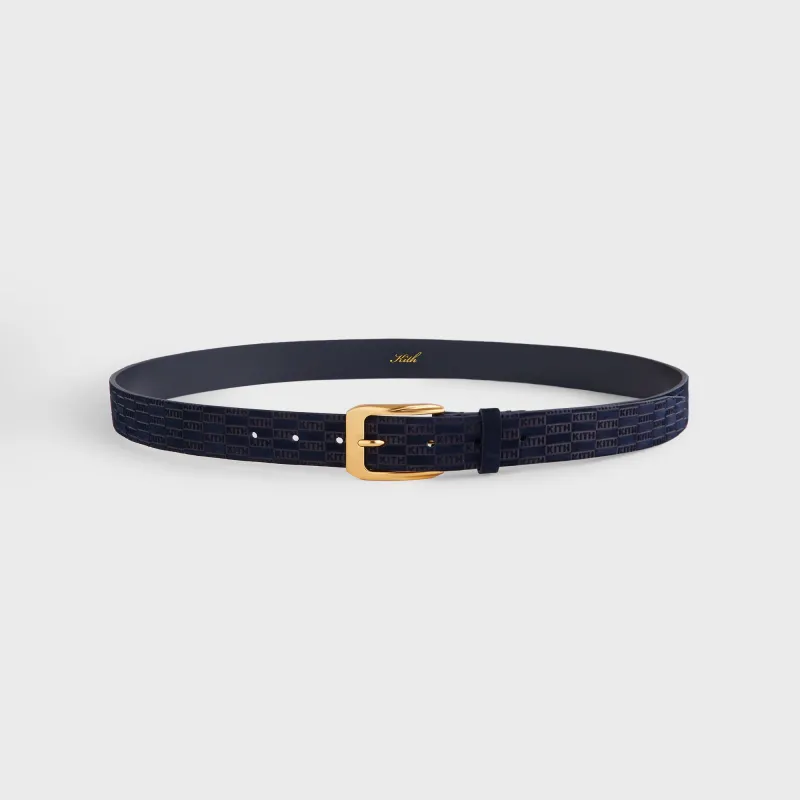 Kith Monogram Suede Leather Belt - Ink sold by Kith