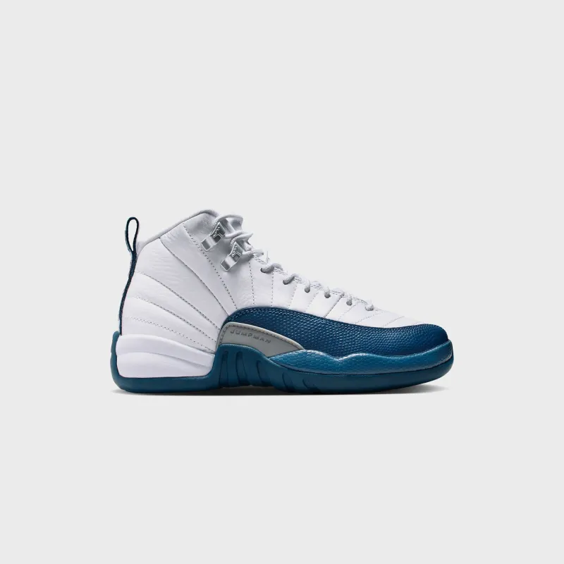 Jordan GS Air Jordan 12 Retro - White / French Blue / Metallic Silver sold by Kith