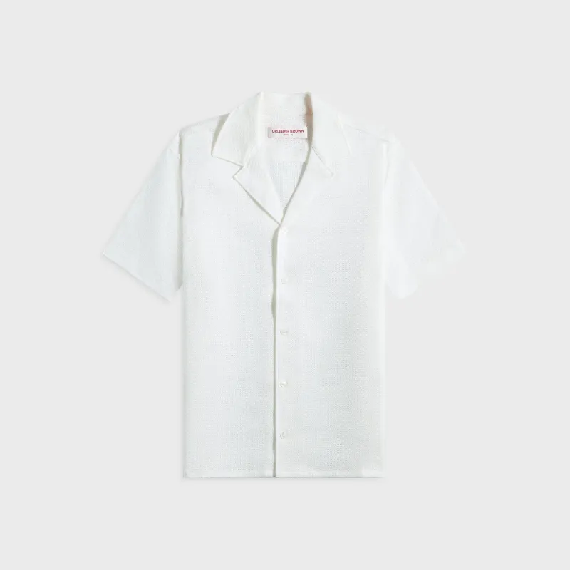 Orlebar Brown Maitan Open Weave Shirt - Cloud sold by Kith