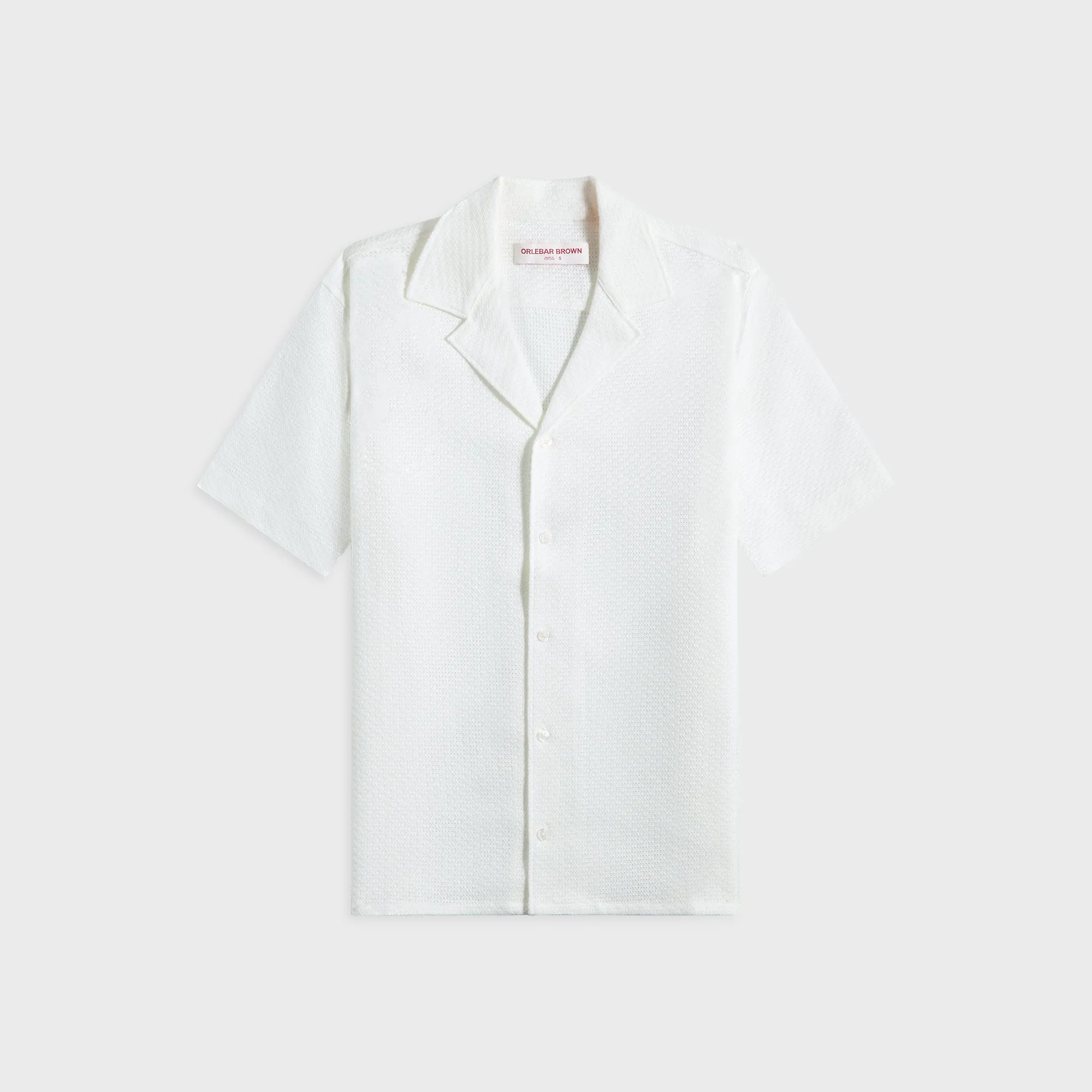 Orlebar Brown Maitan Open Weave Shirt - Cloud sold by Kith