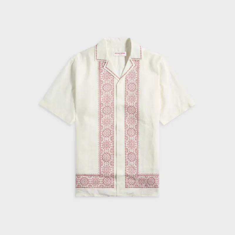 Orlebar Brown Maitan Linen Alchemy Shirt - Dark Ruby sold by Kith