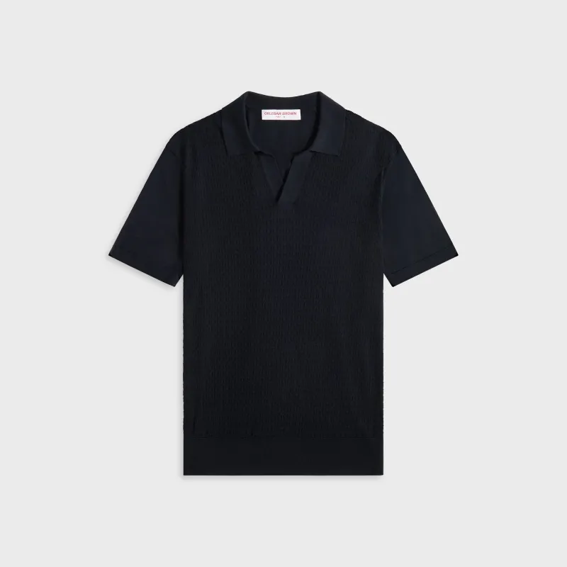Orlebar Brown Horton Silk Cotton Solstice Shirt - Night Iris sold by Kith