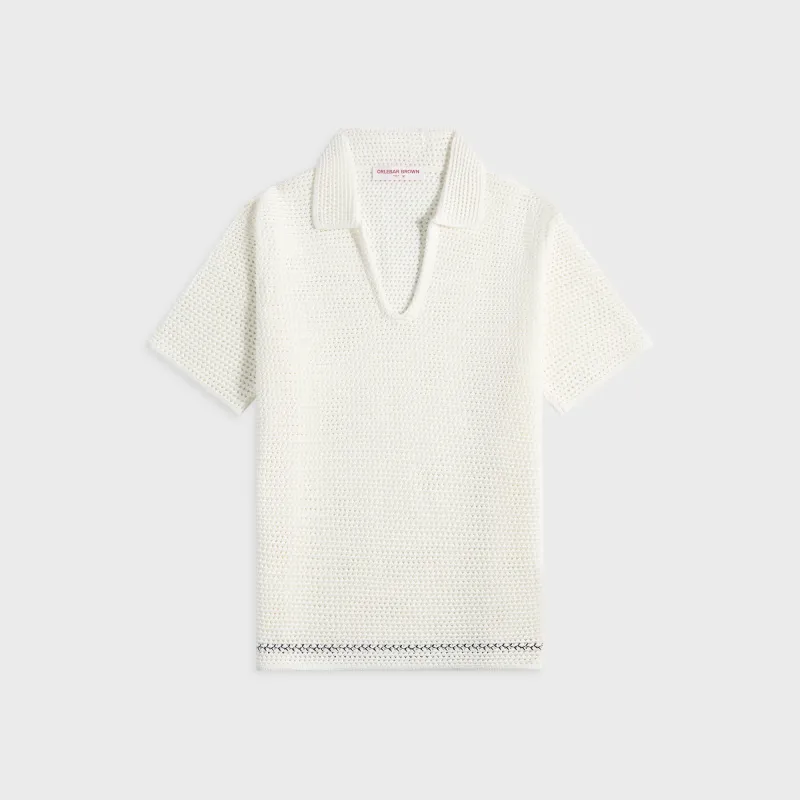 Orlebar Brown Batten Stitch Shirt - Sea Mist / Night Iris sold by Kith