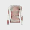 Jean Paul Gaultier Printed Blurry Roses Top - White / Grey / Red sold by Kith