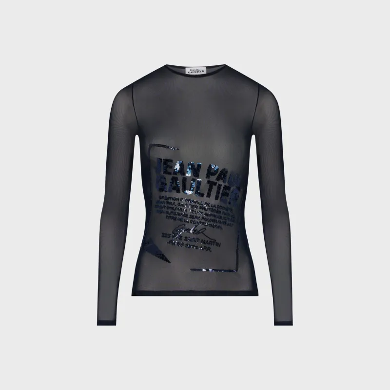 Jean Paul Gaultier Embroidered Gaultier Jacquard Label Top - Navy sold by Kith