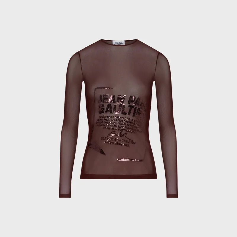 Jean Paul Gaultier Embroidered Gaultier Jacquard Label Top - Burgundy sold by Kith