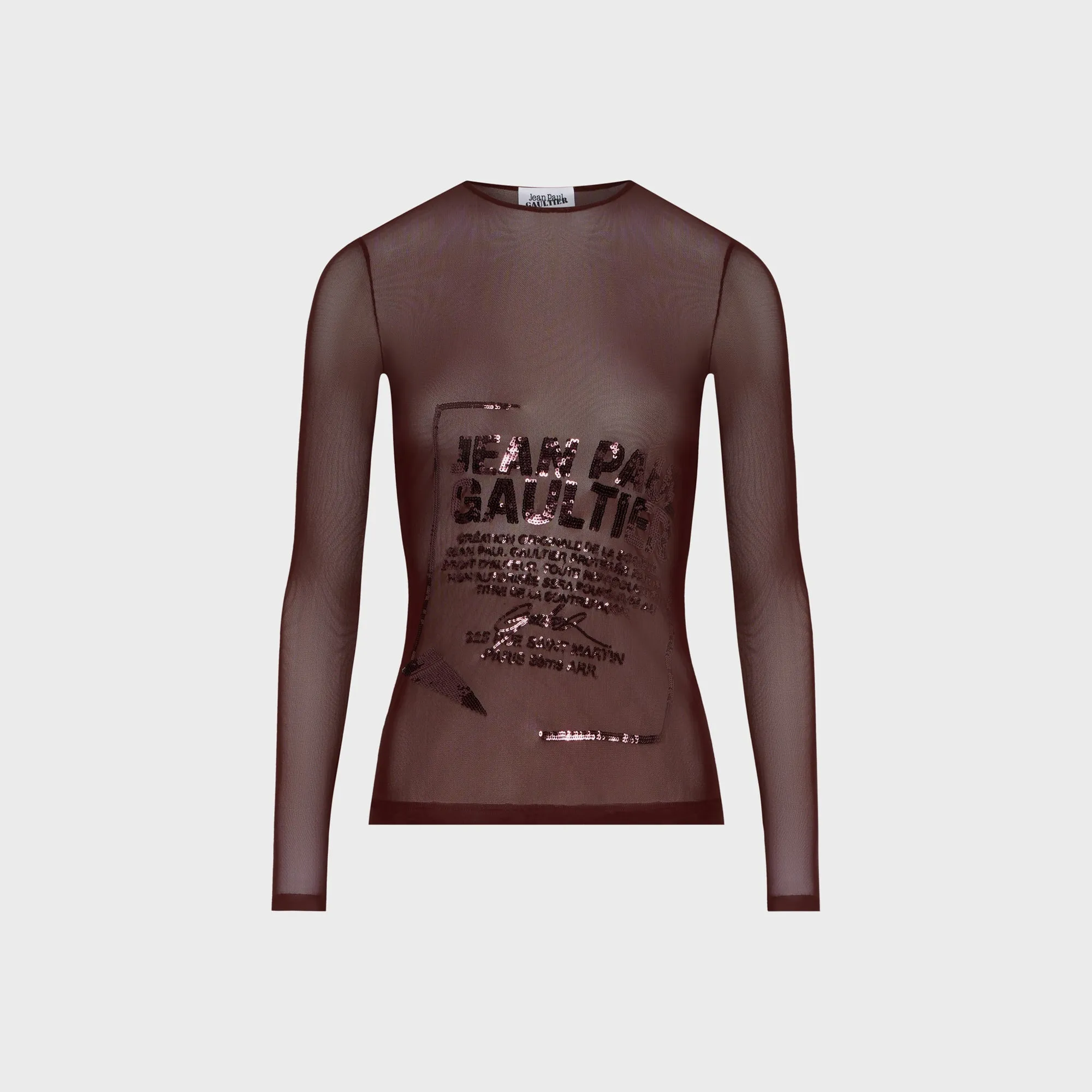 Jean Paul Gaultier Embroidered Gaultier Jacquard Label Top - Burgundy sold by Kith