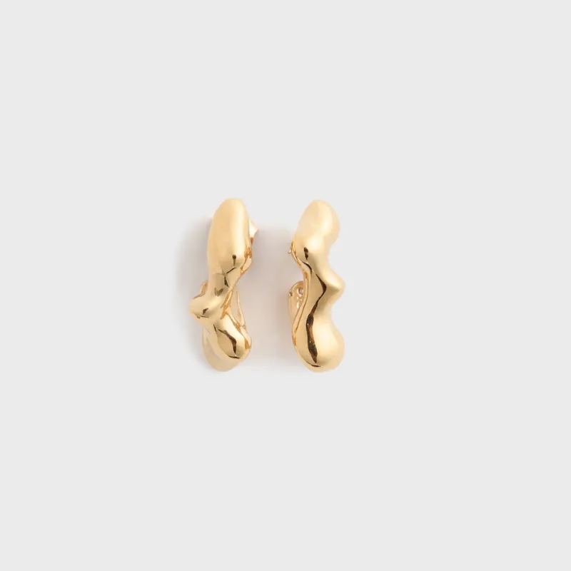 Faris Mini Seep Hoop - Gold sold by Kith