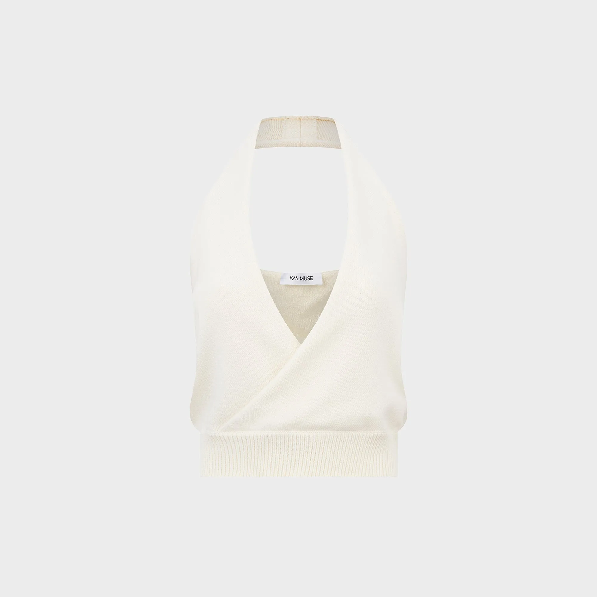 Aya Muse Knit Halter Top - White sold by Kith