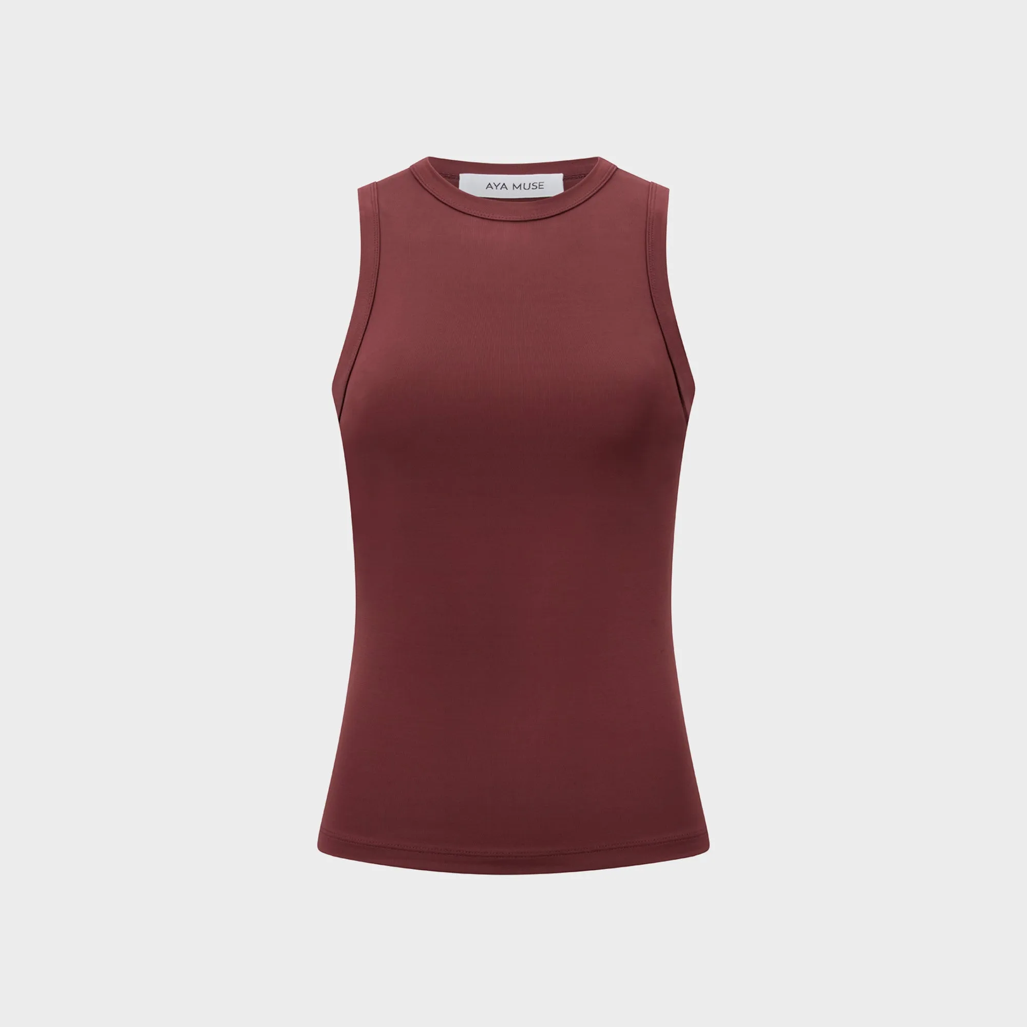Aya Muse Jersey High Neck Tank - Burgundy sold by Kith