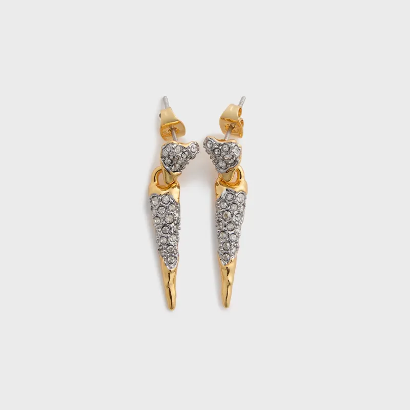 Alexis Bittar Solanales Gold Tipped Crystal Spear Drop Earring- Gold / Silver sold by Kith