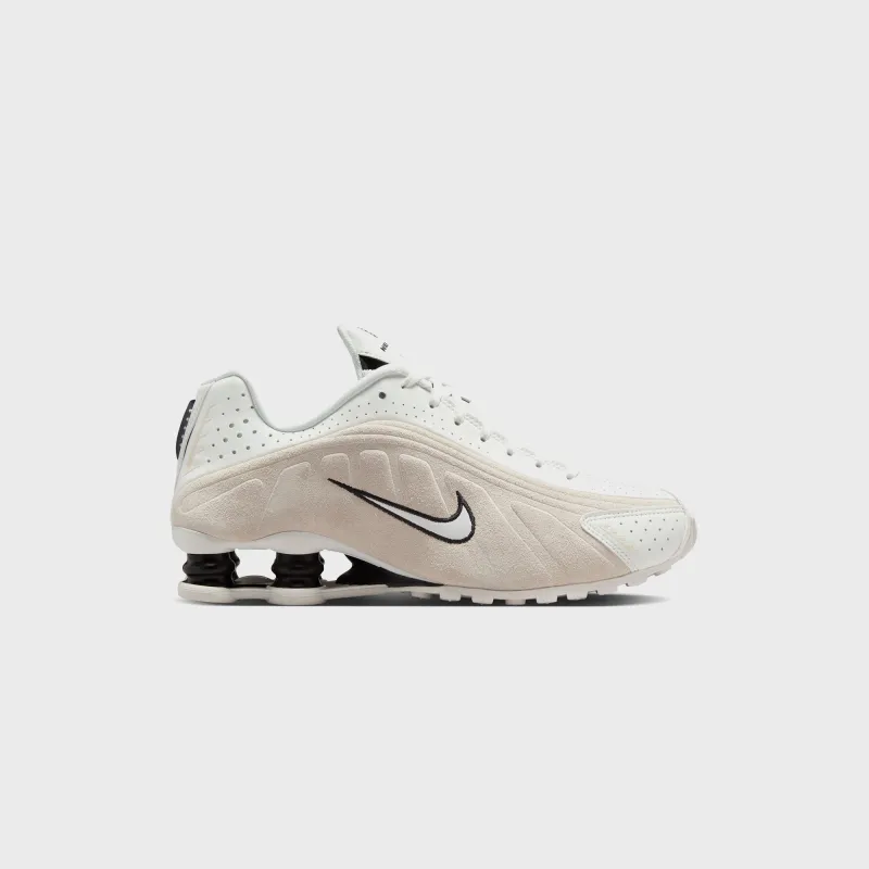 Nike WMNS Shox R4 - Summit White / Black / Light Orewood Brown sold by Kith