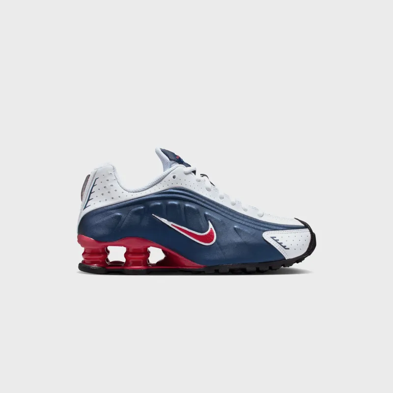 Nike GS Shox R4 - Midnight Navy / Gym Red / White made by Nike