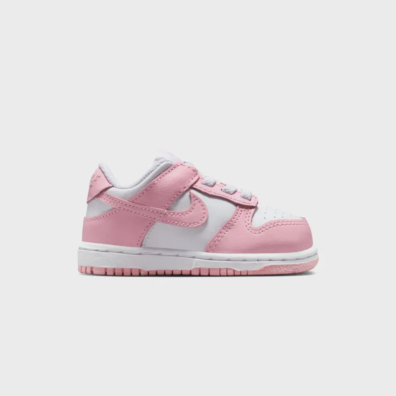 Nike TD Dunk Low - White / Med Soft Pink / White sold by Kith