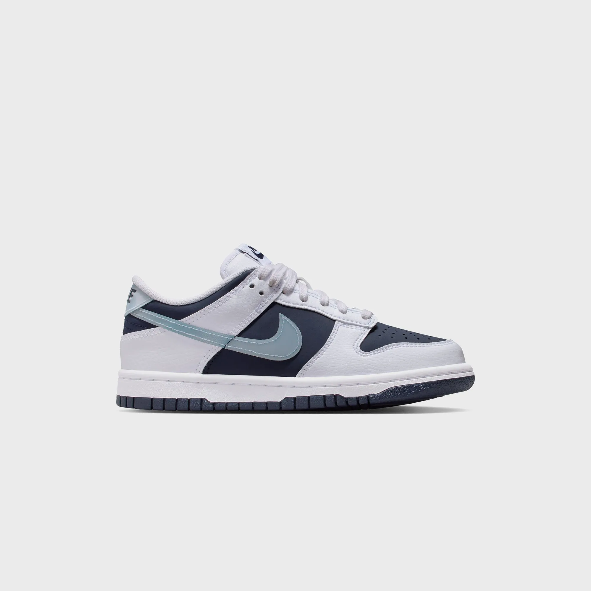 Nike GS Dunk Low - White / Light Armory Blue / Deep Royal Blue sold by Kith