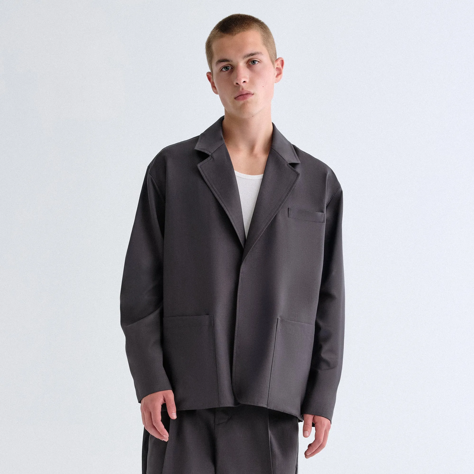 &Kin Tropical Wool Reversible Brant Blazer - Carbon sold by Kith product image thumbnail 4