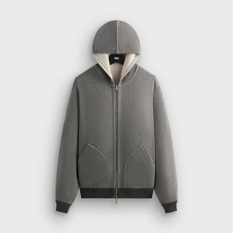 &Kin Reversible Double Face Williams V Hoodie - Dark Heather Grey sold by Kith